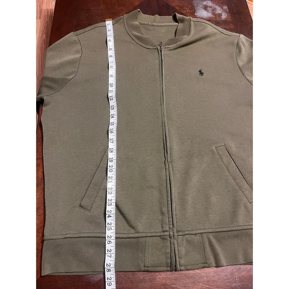 Mens Polo Ralph Lauren Performance olive Green Jacket Size XL Varsity Bomber